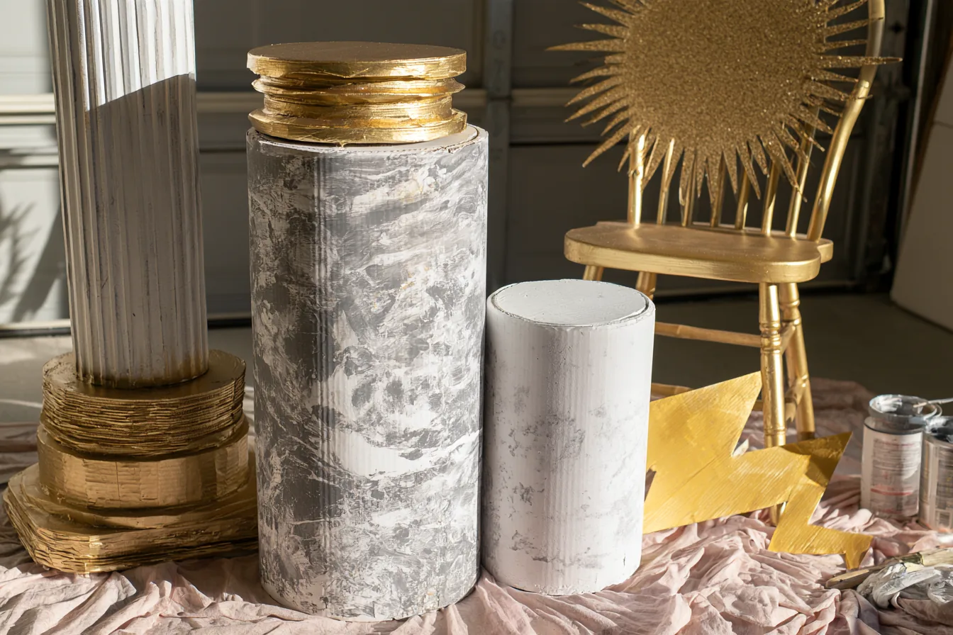 Marble paint, gold capitals