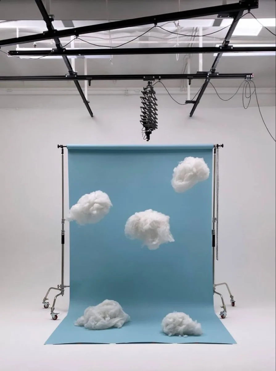 Hung clouds on blue