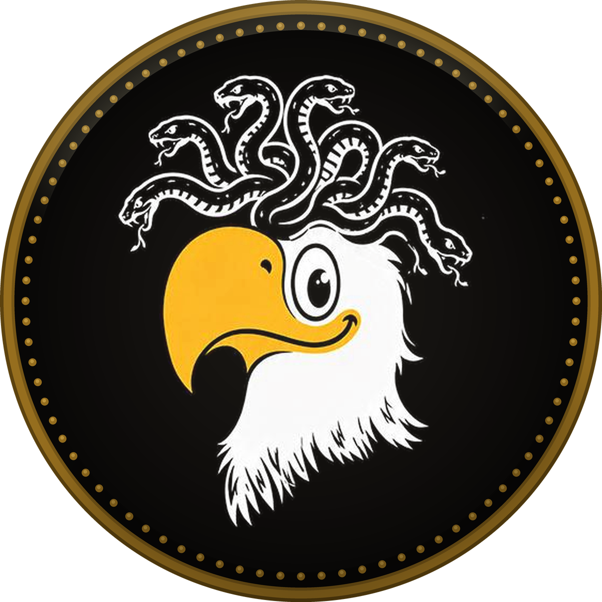 The Micheltorena eagle with Medusa's snakes for hair, the Pumpkin Fest 2026 mark