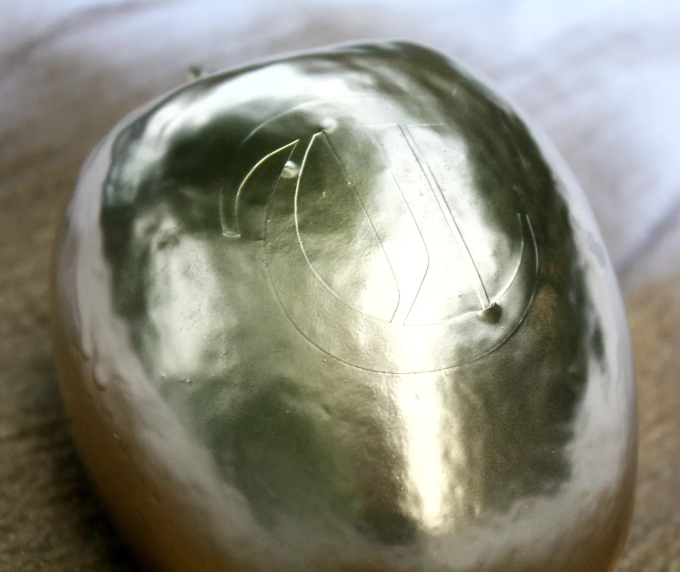 Gold sprayed apple