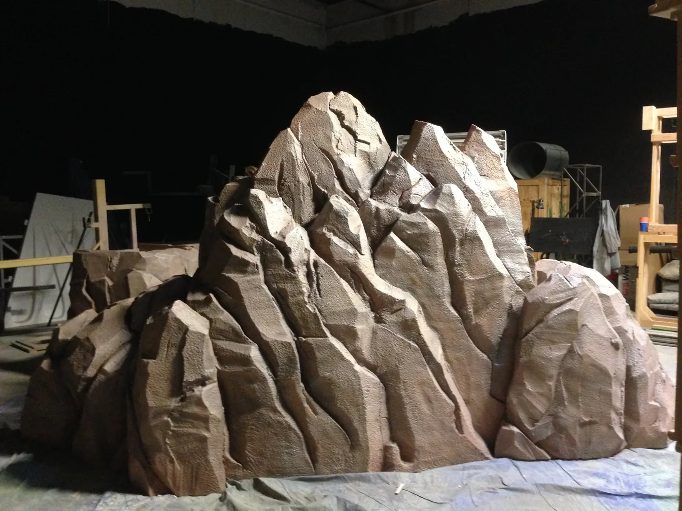 Carved cardboard rock