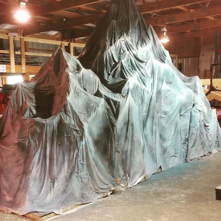 Draped fabric painted